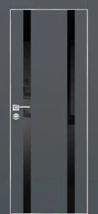 Межкомнатная дверь PX-9  AL кромка с 4-х ст. Графит матовый