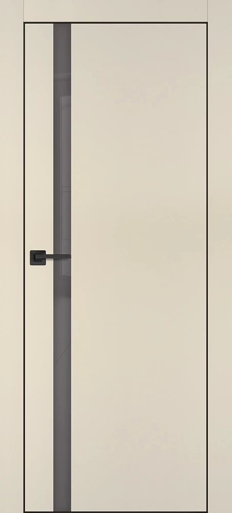 Фото Межкомнатная дверь PX-8  черная кромка с 4-х ст. Бежевый матовый