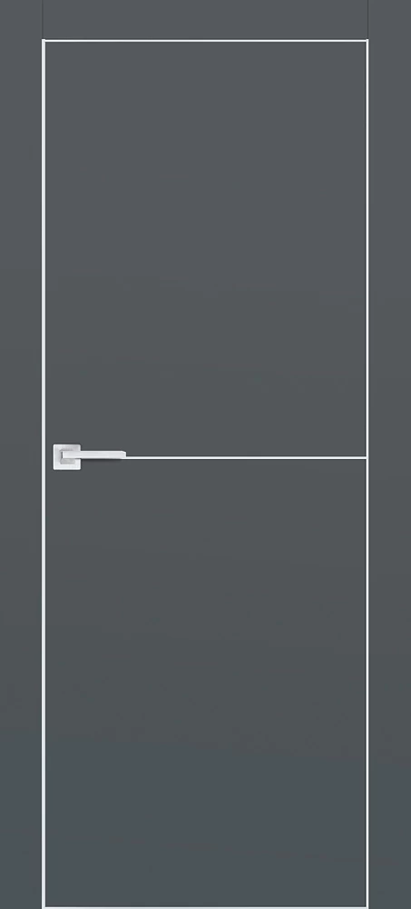 Фото Межкомнатная дверь PX-19 AL кромка с 4-х ст. Графит матовый