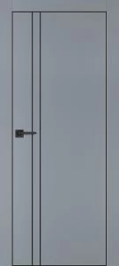 Межкомнатная дверь PX-20  черная кромка с 4-х ст. Серый матовый