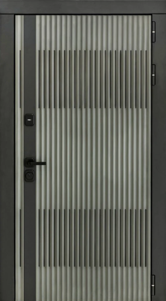 Входная дверь ДвериПРО Элфи СБ-1 (ст. белое, 16мм, Капучино) DPRO226398 внешняя сторона