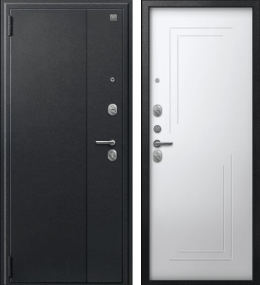 Дверь A-06 черный сатин - кашемир белый